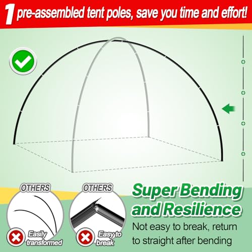 14.5FT Aluminum Tent Poles Replacement for 1-2 Person Camping Tents - Acostop