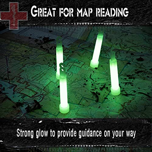 Ultra Bright Green Glow Sticks - 6 Inch Emergency Light Sticks for Camping, Parties, and Blackouts - 12 Hour Duration