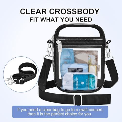 Clear Purse for Women - Small Black Hobo Shoulder Bag