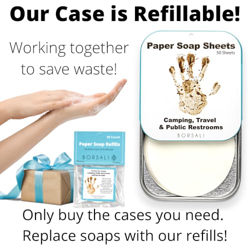 Travel Paper Soap Sheets - 50 Sheets with Case