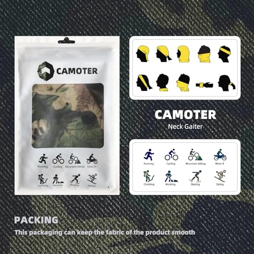 Camo Face Mask & Neck Gaiter - UV Protection & Cooling - Camo A