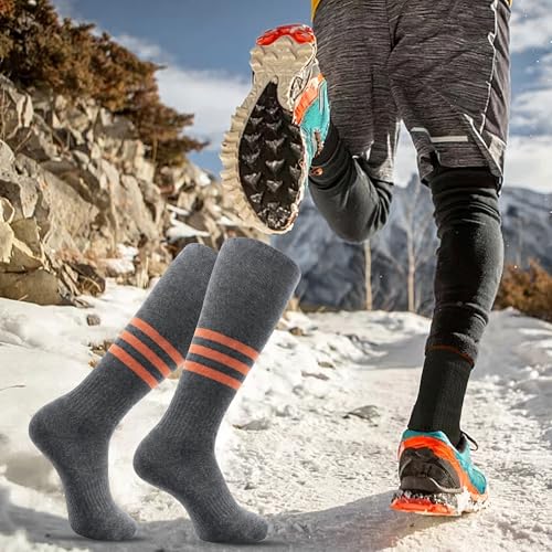 Thermal Knee High Ski Socks for Snowboarding & Hiking