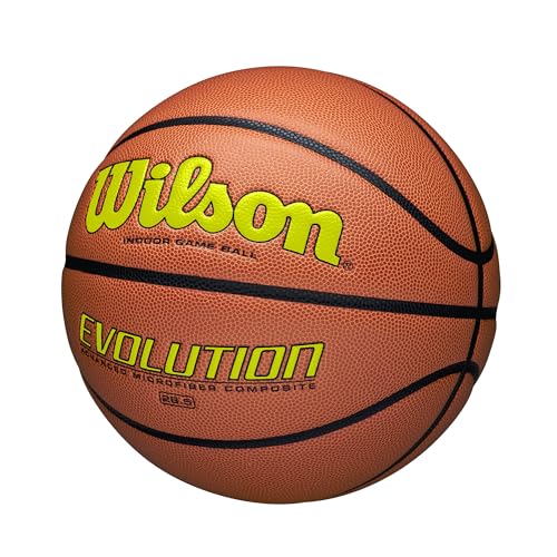 Wilson Evolution Basketball - Yellow/Brown, Size 6 (28.5")