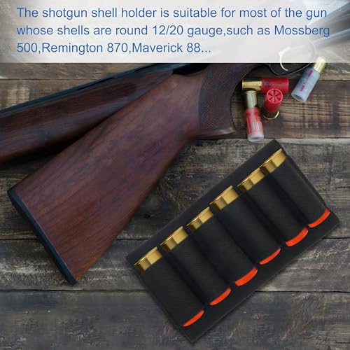 8 Round Shotgun Shell Holder - Black Buttstock Shell Holder