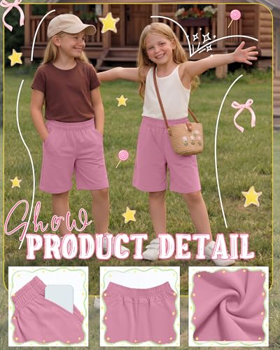 Girls' Wide Leg Bermuda Shorts - Comfortable Baggy Sweatshorts