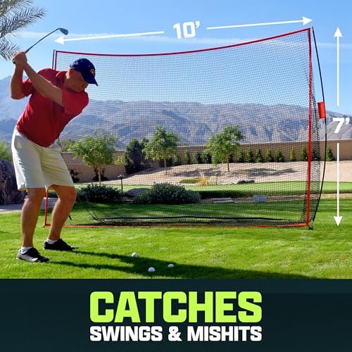 10'x7' Golf Practice Hitting Net - Portable Indoor/Outdoor Use
