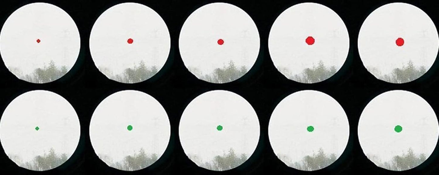Red and Green Reflex Sight - 4 Reticles with 20mm Mount Rail for Precision Shooting