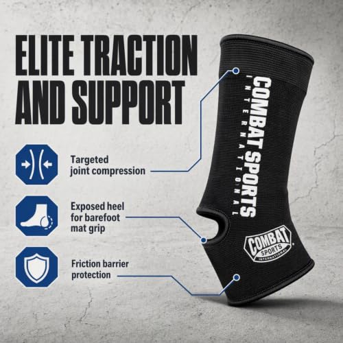 Combat Sports Muay Thai & MMA Ankle Support Sleeves - One Size, Red