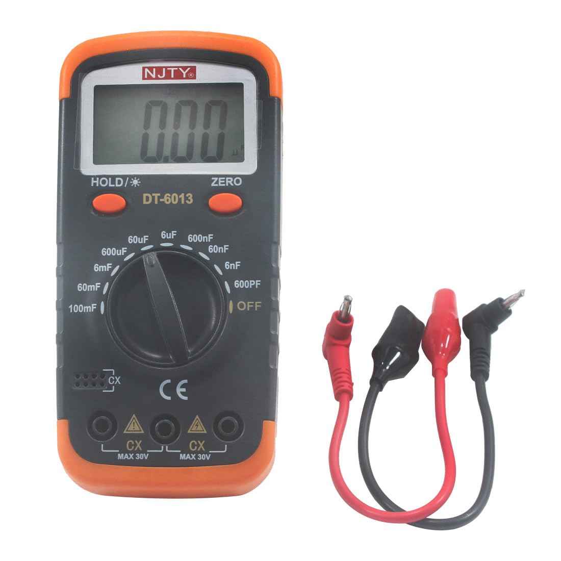 DT6013 Digital Capacitor Meter, 6000 Counts Capacitance Tester Large LCD Screen Display Capacitance Meter 0.1pF - 6000uF
