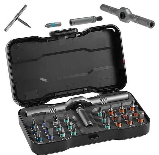 24 in 1 magnetic ratchet screwdriver set, t handle ratchet screwdriver,Multi Bit Magnetic Drive Sets with Detachable Ratchet Handle, Precision Screwdriver Sets for Furniture, Computer, Bicycle Repair