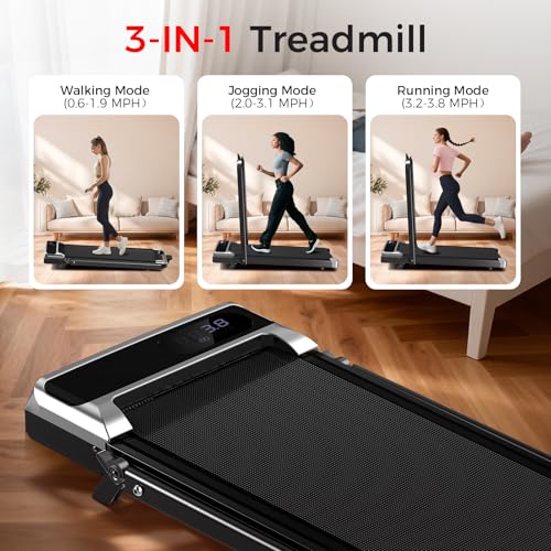 Portable Walking Pad Treadmill - 3.0HP with 8% Incline, 350LBS Capacity