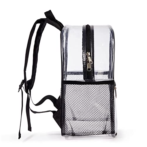 Clear Mini Backpack - 12x12x6 Stadium Approved - Black