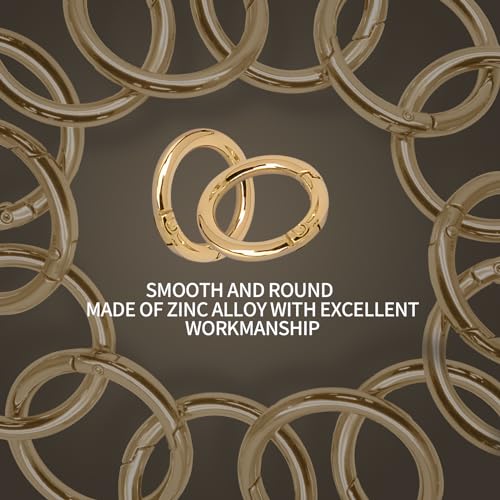 10 Pcs Heavy Duty Zinc Alloy Carabiner Clips - 1.22 Inch Gold