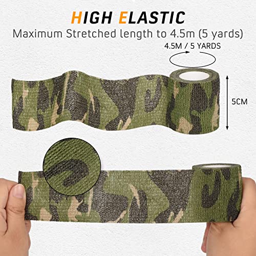 Sagafly Aged Wood Camo Self-Adhesive Camouflage Bandage Wrap - 12 Rolls, 2" x 5 Yards