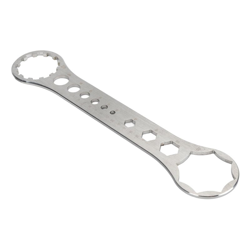 Front Fork Wrench, Durable Stainless Steel 8T-12T Spanner for Precise Mountain Bike Fork Removal Installation, Professional Cycling Maintenance Tool for Mechanics Racers DIY