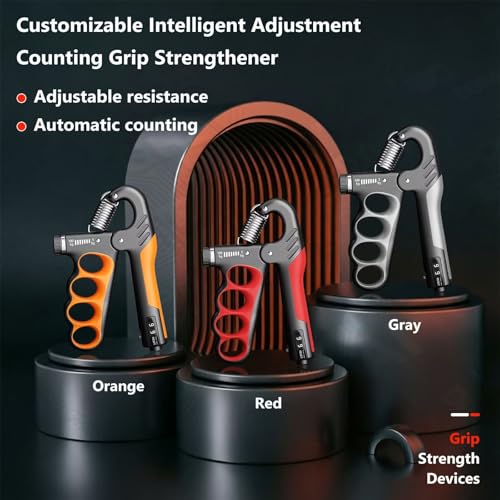 Adjustable Grip Strength Trainer - 11-220 lbs - Gray