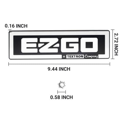 DRIVE UP Name Plate for EZGO TXT Emblem Silver for 1994-2010 Gas or Electric Golf Cart-9.44" X 2.72"
