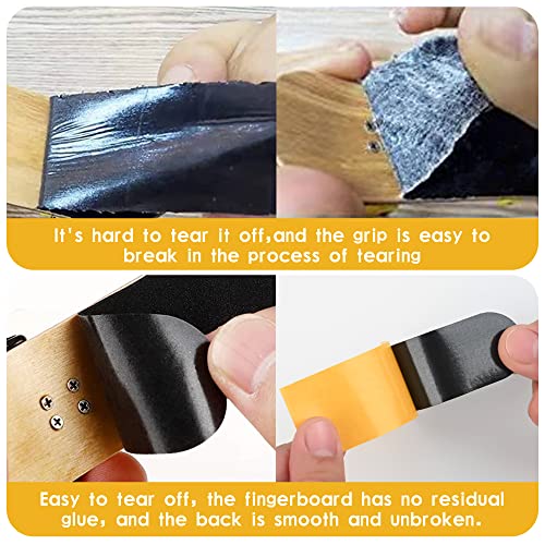 Fingerboard Grip Tape - 12Pcs Pre-Cut Adhesive Stickers Style 4