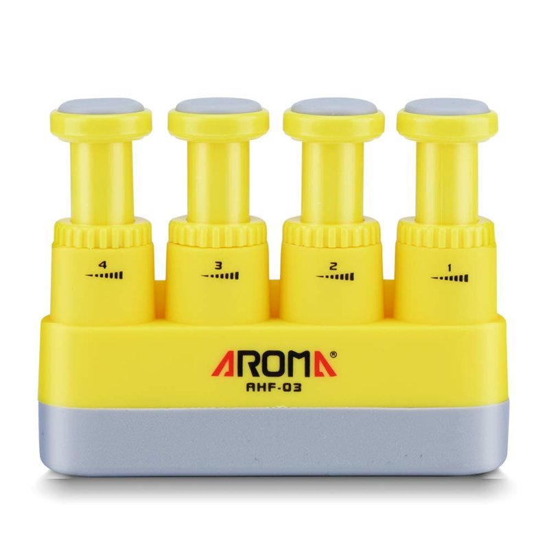 Hand Exerciser, Finger Exerciser (Hand Grip Strengthener)，2019 New Spring-Loaded, Finger-Piston System Improve Dexterity & Strength in Fingers, Hands, Forearms(Yellow)