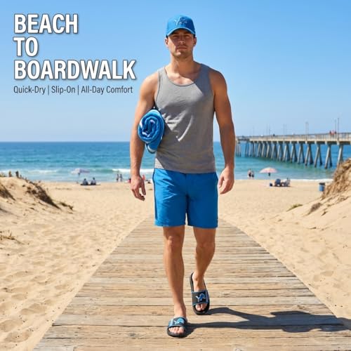 Detroit Lions Slides for Men - Large Water Resistant EVA Sandals