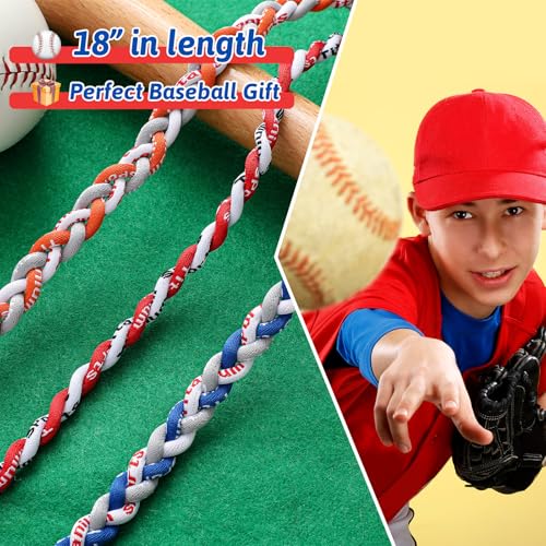 Baseball Necklaces - 3 Pack in White, Blue, Gray, Orange, Red