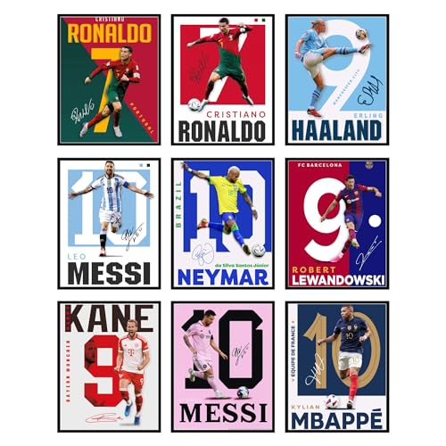 Soccer Posters Set of 9 - Unframed 8x10 in for Boys Bedroom
