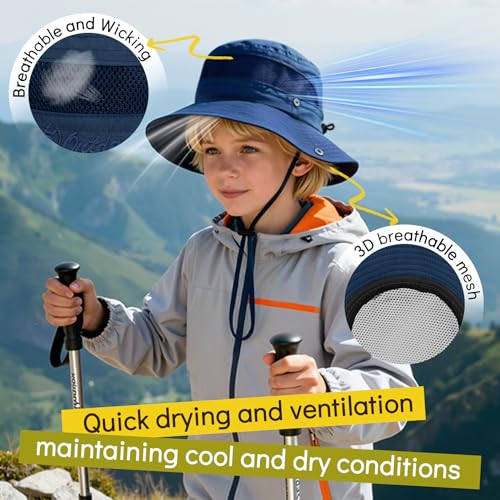 Kids Bucket Hat with UPF 50+ Sun Protection - Army Green, 5-13 Years