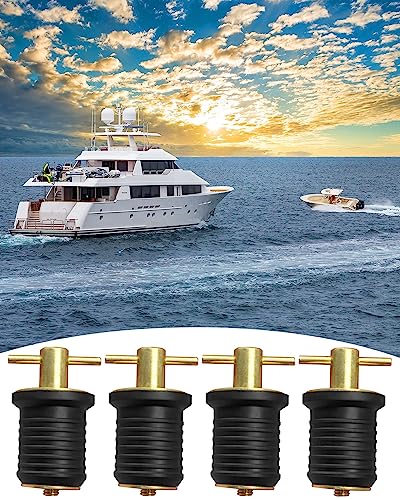 WMJNH Brass T-Handle Drain Plug for 1 Inch Diameter Drains - Easy Locking