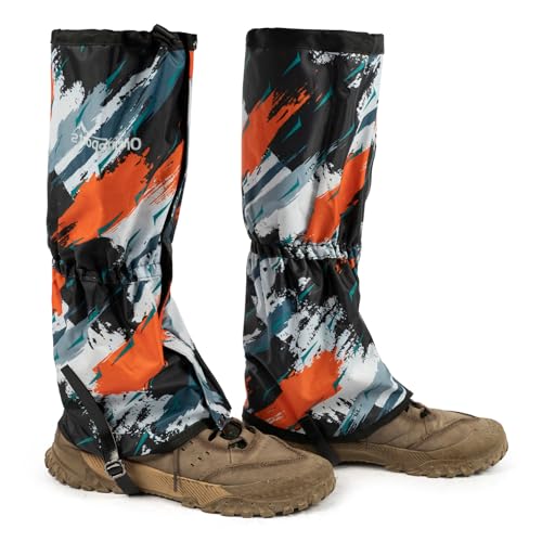 Waterproof Adjustable Hiking Leg Gaiters for Snow and Mud - Doodle, L/XL