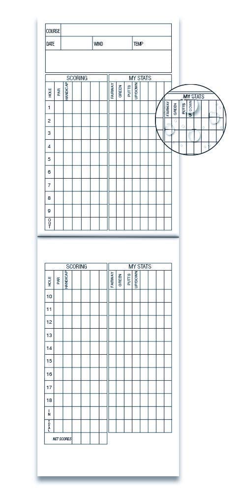 Golf Scorecard Book-Golf Log Book-Golf Journal-Weatherproof Paper-Fits Golf Scorecard and Yardage Book Covers-Golf Bag Accessories-Golf Gift for Men-Made in U.S.A.(2 Pack)