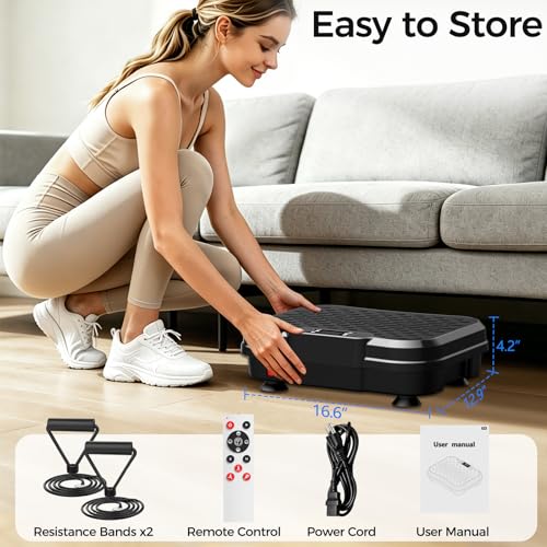 Vibration Plate Exercise Machine for Weight Loss - Black