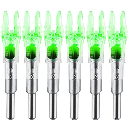 Lighted Arrow Nocks - 6PCS High-Visibility LED Nocks with Switch