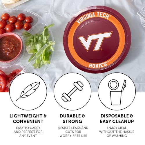 Virginia Tech Paper Plates - 20 Count, 9 Inch Round Tableware