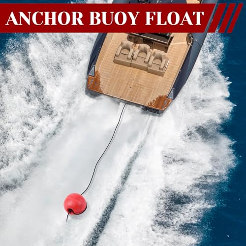 Red 4-Inch Anchor Buoy Float Pack with 51-Inch Bungee Cord for Marine & Water Activities