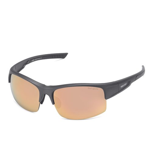 maivnz Golf Sunglasses for Men Women HD Lens for Ball Tracking Lightweight Sports Glasses for Driving Range & Course Play (Gun Color/Rose Gold Mirror)