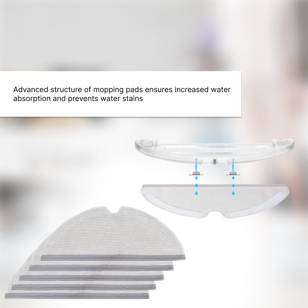 Accessories Kit Compatible With Roborock S4, S5, S6, E4, E20, E25, E35, S50 - Main Brush x2, Filter x4, Mop x4, Side Brushes x6, Water Valve x6 - Replacement Parts by Apex Essentials