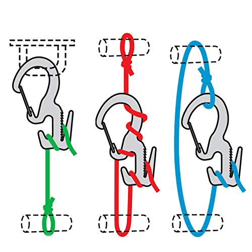 Large Aluminum Rope Tightener with Carabiner Clip - 1 Count Silver Gates