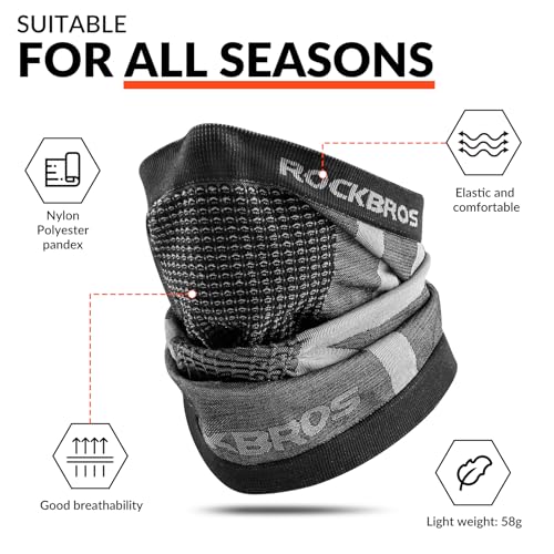 Neck Gaiter for Men & Women - Breathable Half Face Mask - Black