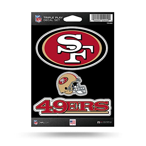 San Francisco 49ers Triple Play Decal Set - 3 Stickers 5" x 7"