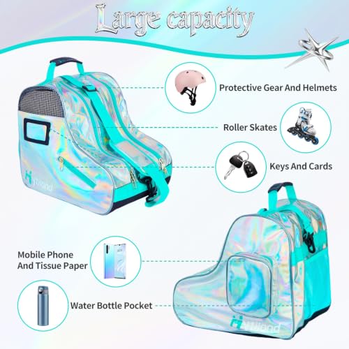 Spacious Holographic Roller Skate Bag - Silver