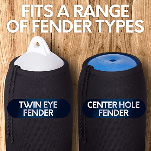 Byllstore Boat Fender Covers 8" x 22" Black 1 Pack - Polyester Fender Protective Sleeve