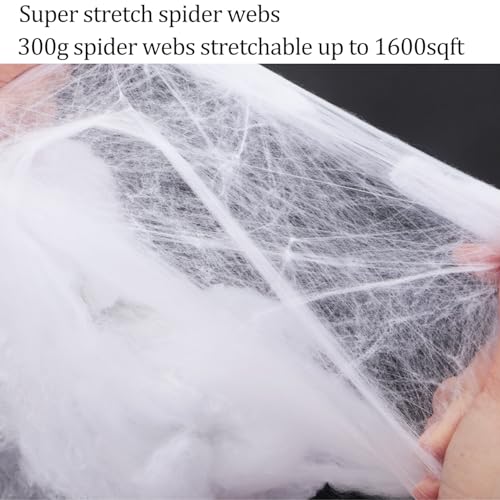 Halloween Spider Web Decorations - 1600 sqft with 100 Fake Spiders & 60 Bats