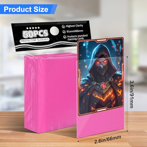 300 Pink Card Sleeves for Trading Cards – 66x91mm Durable Protectors
