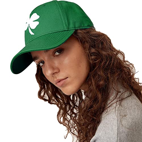 Shamrock Baseball Cap - Irish 4 Leaf Clover Hat for St. Patrick's Day - Medium Green