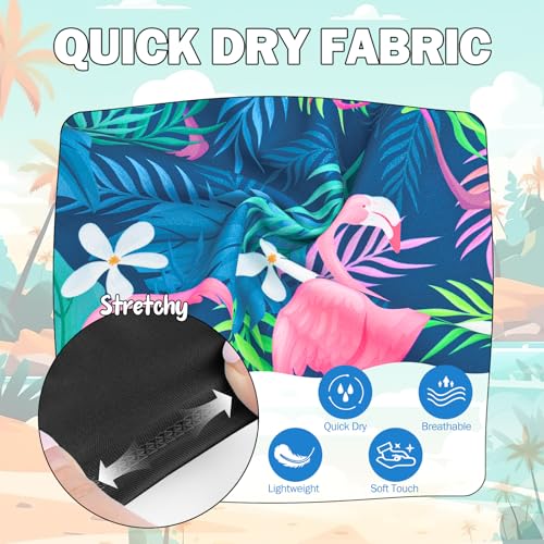 Boys Swim Trunks with Boxer Liner - Flamingo, 8 Years