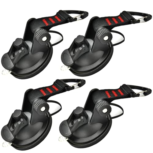Heavy-Duty Suction Cup Anchors with Hooks – 4Pack Car Camping Tarp Tension & Window Mounts