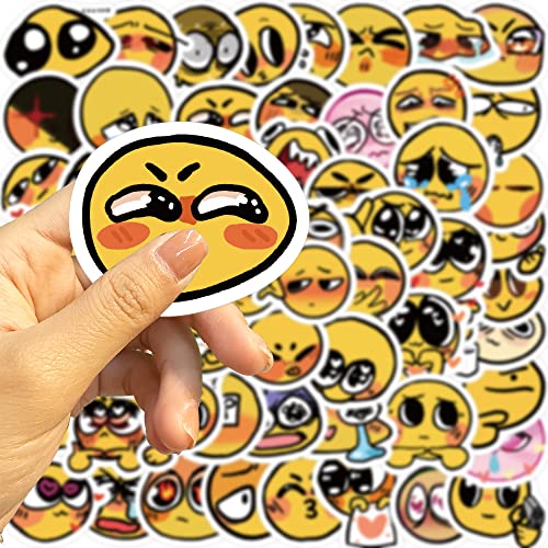 60Pcs Waterproof Vinyl Stickers Pack - Happy & Sad Faces