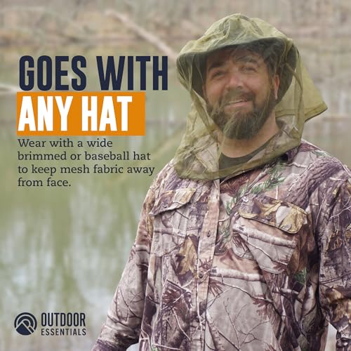 Mosquito Head Net - 2 Pieces Bug Protection for Hunting & Camping - Black