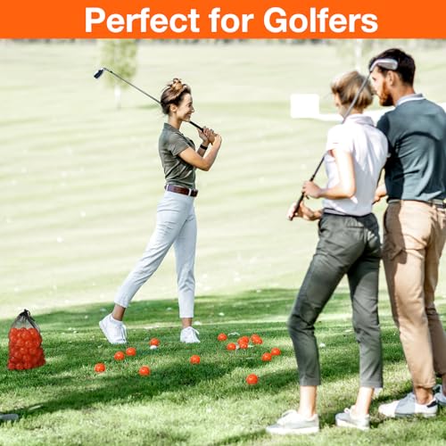 MiniInflat 80Pcs Orange Practice Golf Balls 42mm Plastic with Scalloped Holes