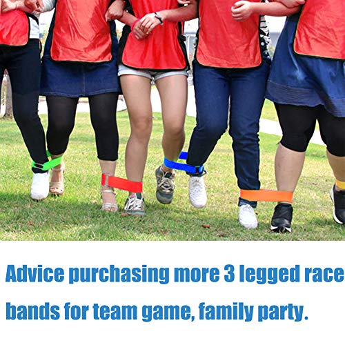 3 Legged Race Bands - 6 Pcs Colorful Elastic Ties for Fun Outdoor Games